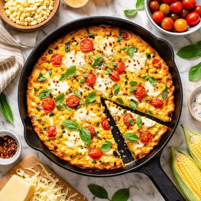 Image of Fresh Corn Frittata with Smoked Mozzarella