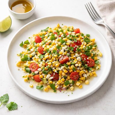 Image of Fresh Corn Salad with Honey Lime Vinaigrette
