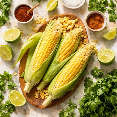 Image of Fresh Corn with Lime and Cilantro