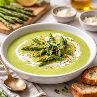 Image of Fresh Cream of Asparagus Soup from the Farm