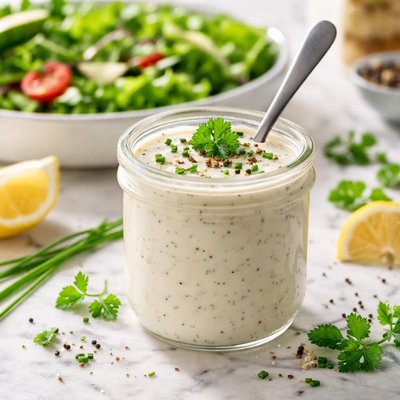 Image of Fresh Cream Salad Dressing for New Salad Greens