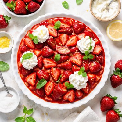 Image of Fresh Crustless Strawberry Pie