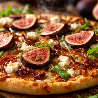 Image of Fresh Fig Caramelized Onion and Goat Cheese Gourmet Pizza