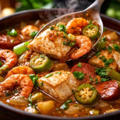 Image of Fresh Fish and Dried Shrimp Gumbo