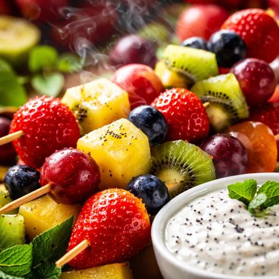 Image of Fresh Fruit Kabobs with Poppy Seed Dip