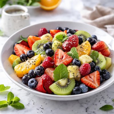 Image of Fresh Fruit Salad with Poppy Seed Dressing