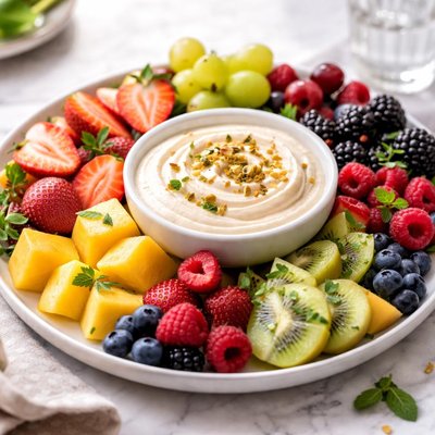 Image of Fresh Fruit with Dipping Sauce