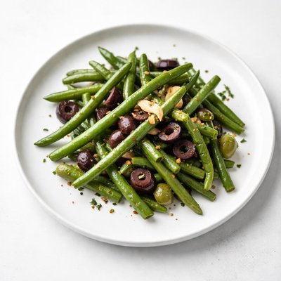 Image of Fresh Garlic Green Beans with Olives