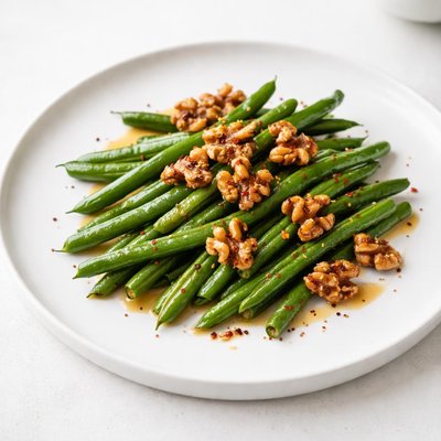 Image of Fresh Green Beans with Gingered Walnuts