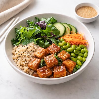 Image of Fresh Greens and Spicy Tofu Bento Bowl