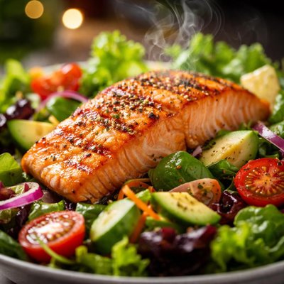 Image of Fresh Grilled Salmon Salad