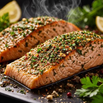 Image of Fresh Herb Rubbed Salmon Fillets