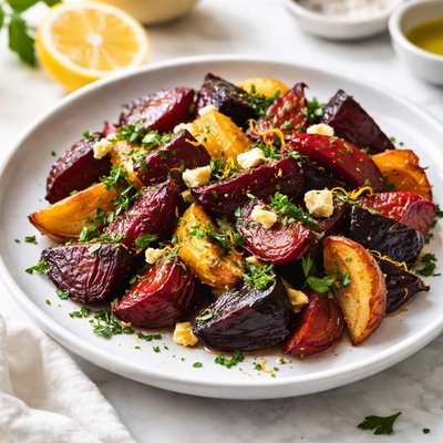 Image of Fresh Lemon Garlic Roasted Beets