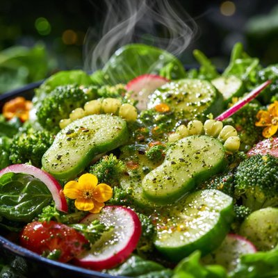 Image of Fresh Leprechaun Footprint Salad with Eye of Newt Dressing