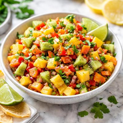 Image of Fresh Mango Papaya Kiwi Salsa