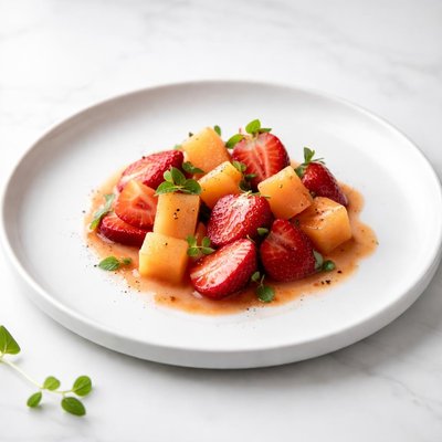 Image of Fresh Melon and Strawberries with Marsala