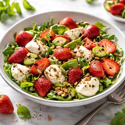 Image of Fresh Mozzarella and Strawberry Salad