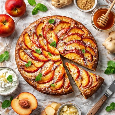 Image of Fresh Nectarine Ginger Cake