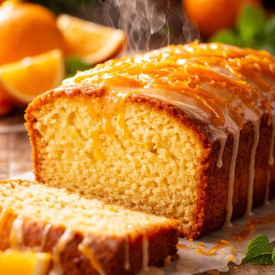 Image of Fresh Orange Pound Cake with Orange Glaze