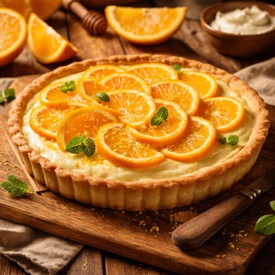 Image of Fresh Orange Tart with Lemon Cream