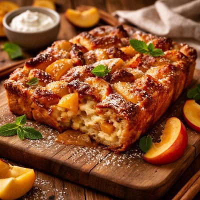 Image of Fresh Peach Bread Pudding