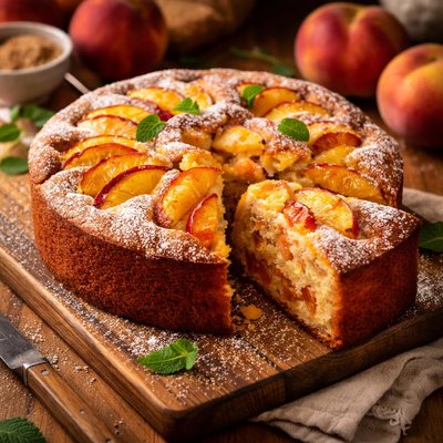 Image of Fresh Peach Cake