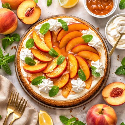 Image of Fresh Peach Cheesecake