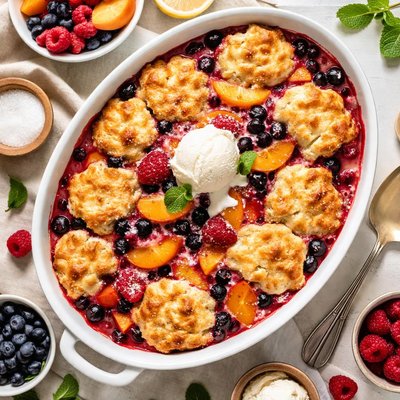 Image of Fresh Peach Cobbler or Berry Cobbler