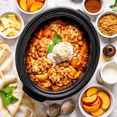 Image of Fresh Peach Cobbler Slow Cooker Style