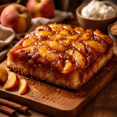 Image of Fresh Peach Cobbler the Upside Down Version