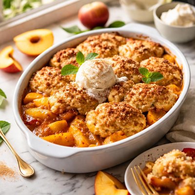 Image of Fresh Peach Cobbler Vegan