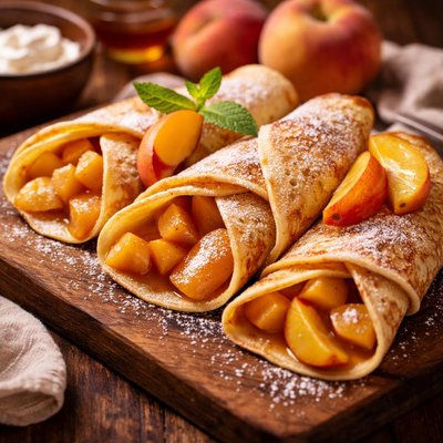 Image of Fresh Peach Crepes Filling