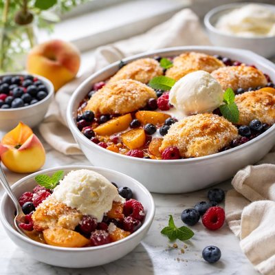 Image of Fresh Peach or Berry Cobbler