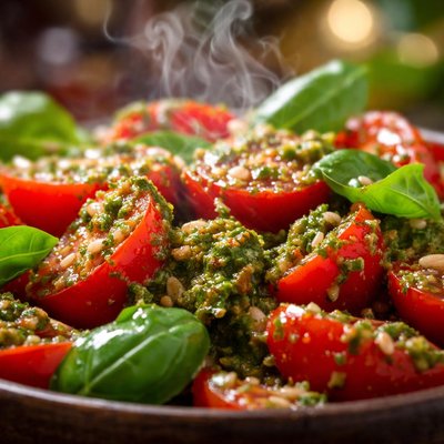 Image of Fresh Pesto and Tomato Salad