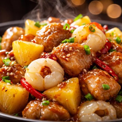 Image of Fresh Pineapple and Lychee Chicken Empress of China San Fran