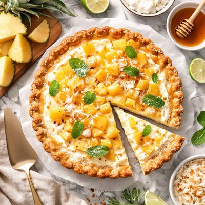 Image of Fresh Pineapple Ricotta Pie