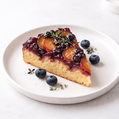 Image of Fresh Plum Blueberry Upside Down Cake
