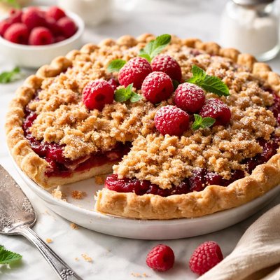 Image of Fresh Raspberry Crumb Pie