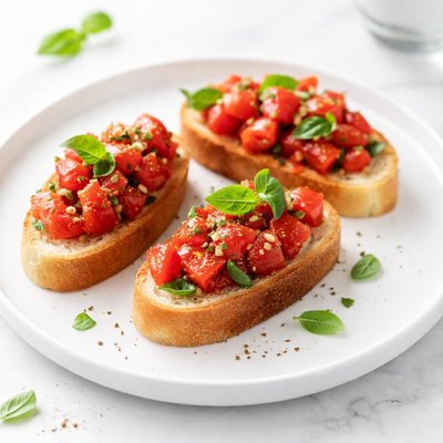 Image of Fresh Roma Tomato Basil Oregano Bruschetta