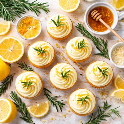 Image of Fresh Rosemary and Lemon Cupcakes