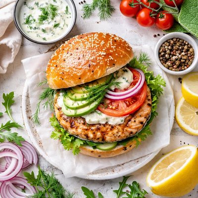 Image of Fresh Salmon Burger