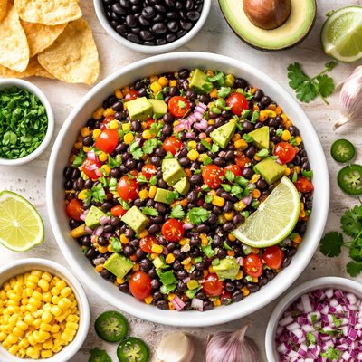 Image of Fresh Salsa with Avocado and Black Beans