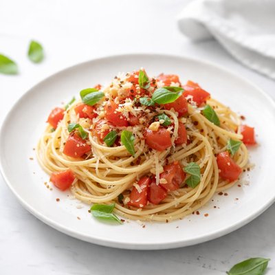 Image of Fresh Simple Bruschetta Spaghetti