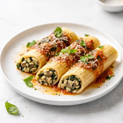 Image of Fresh Spinach and Mushroom Manicotti