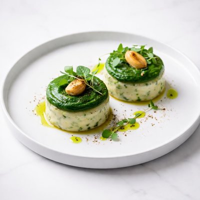 Image of Fresh Spinach and Roasted Garlic Custards