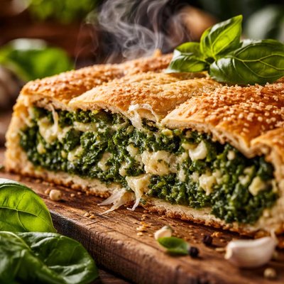 Image of Fresh Spinach Basil Pie