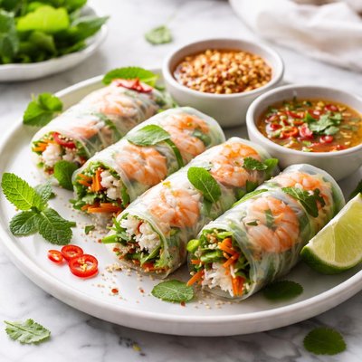 Image of Fresh Spring Rolls with Shrimp for Two