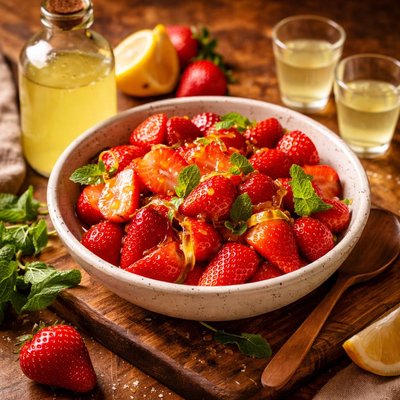 Image of Fresh Strawberries with Limoncello