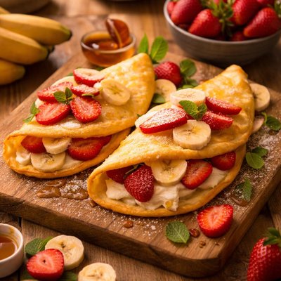 Image of Fresh Strawberry Banana Omelets