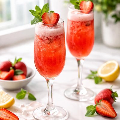 Image of Fresh Strawberry Bellini Mocktail
